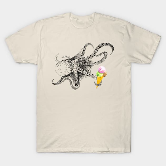 octopus with ice cream T-Shirt by VicaVeresk